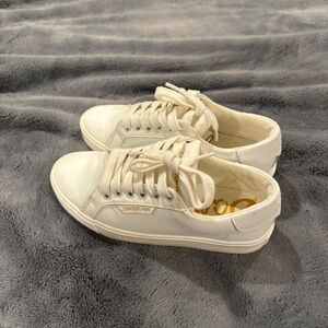 Sam Edelman Cream Lace-Up Sneakers